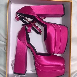 Pink platform heels